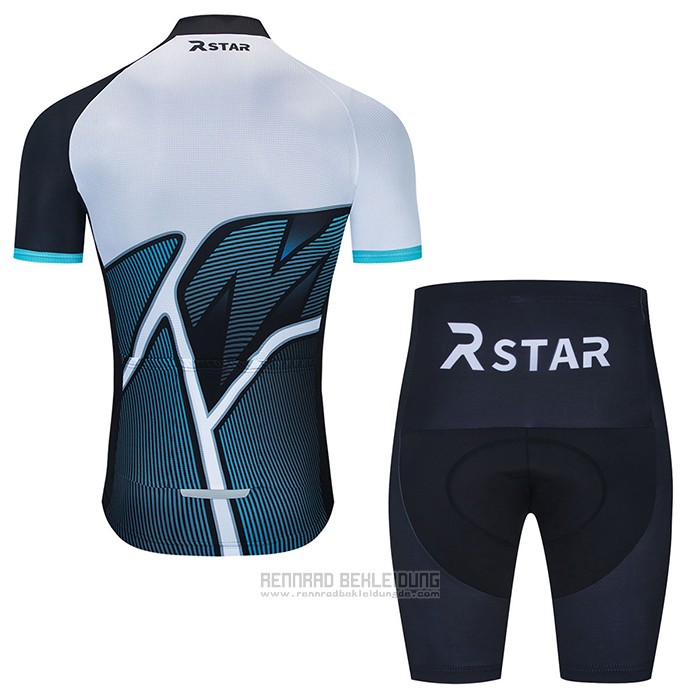 2021 Fahrradbekleidung R Star Wei Shwarz Hellblau Trikot Kurzarm und Tragerhose - zum Schließen ins Bild klicken